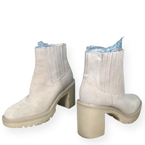 DOLCE VITA Chic Chelsea Boots 9.5 Suede Caster H20 Dune Tan Waterproof Lug Sole - Picture 3 of 11